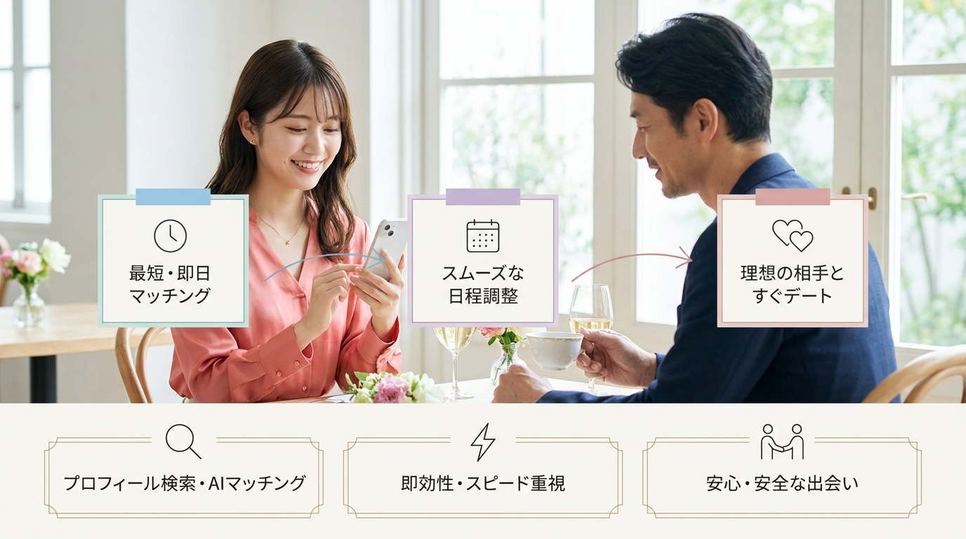 すぐに会える即効性重視の男性向けアプリ